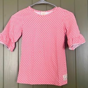Pink and white top